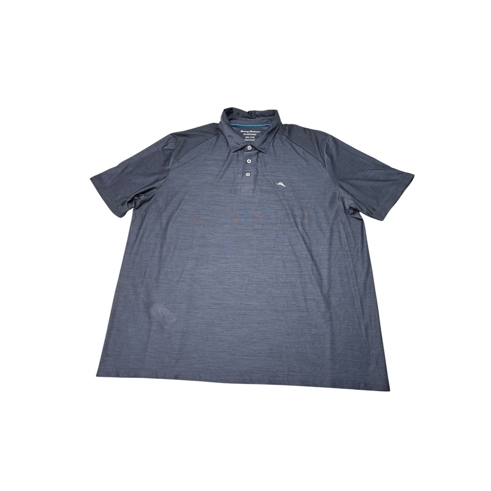 Tommy Bahama IslandZone Polo Shirt Mens XXL Navy Blue Recycled Polyester Golf